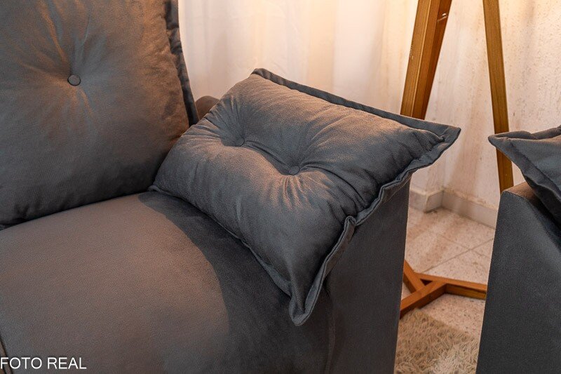 Sofá 3 e 2 lugares Petra Veludinho Cinza 605 - Imagem 9