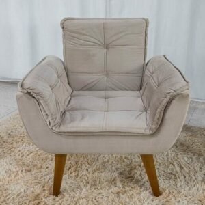 Poltrona Pérola Veludo Capuccino