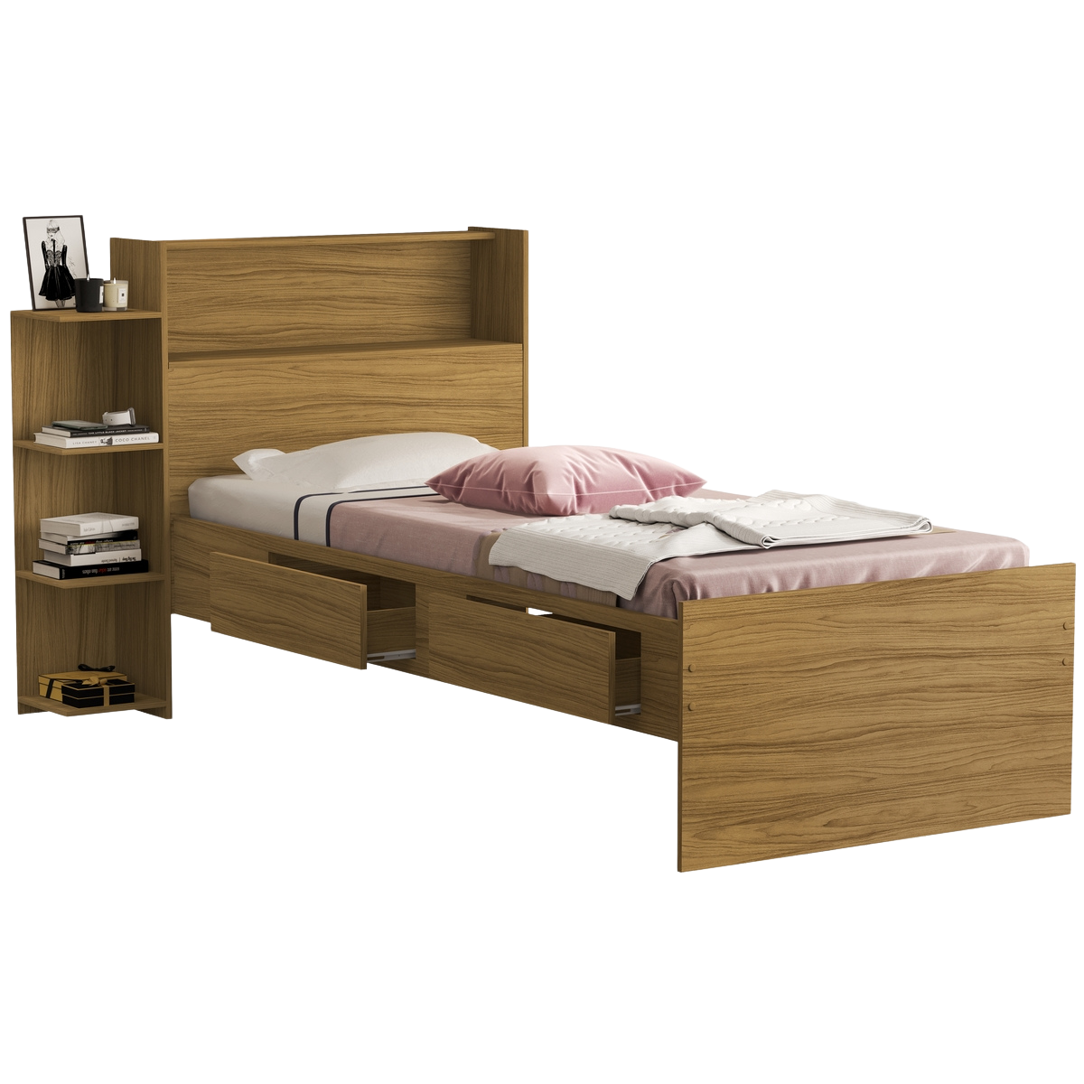 Cama Solteiro Baú Isa Nature - MADEC/VJ MÓVEIS - Imagem 2