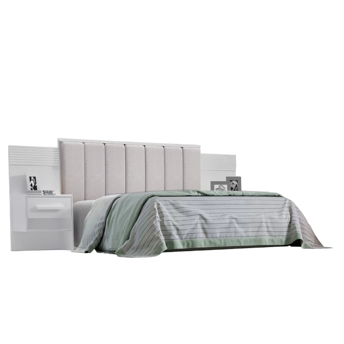 Cabeceira Casal Íris Branco/Ripado – D’DORO MÓVEIS - Imagem 2