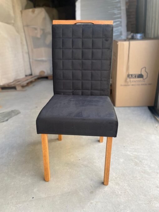 Mesa Salinas/Helô/Los Angeles 120 Cinamomo/Off White com Cadeiras Pandora 01 Veludo Preto 38 – CEL MÓVEIS + CARVALHO DEC - Imagem 2