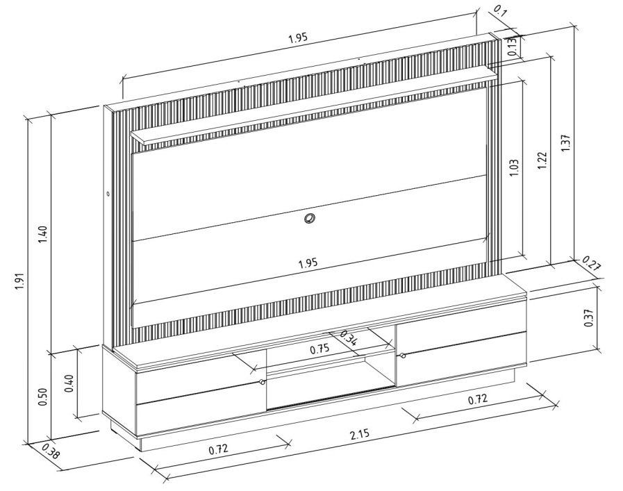 Home até 75" Guararapes Nature/Off White - LINEA BRASIL - Imagem 8