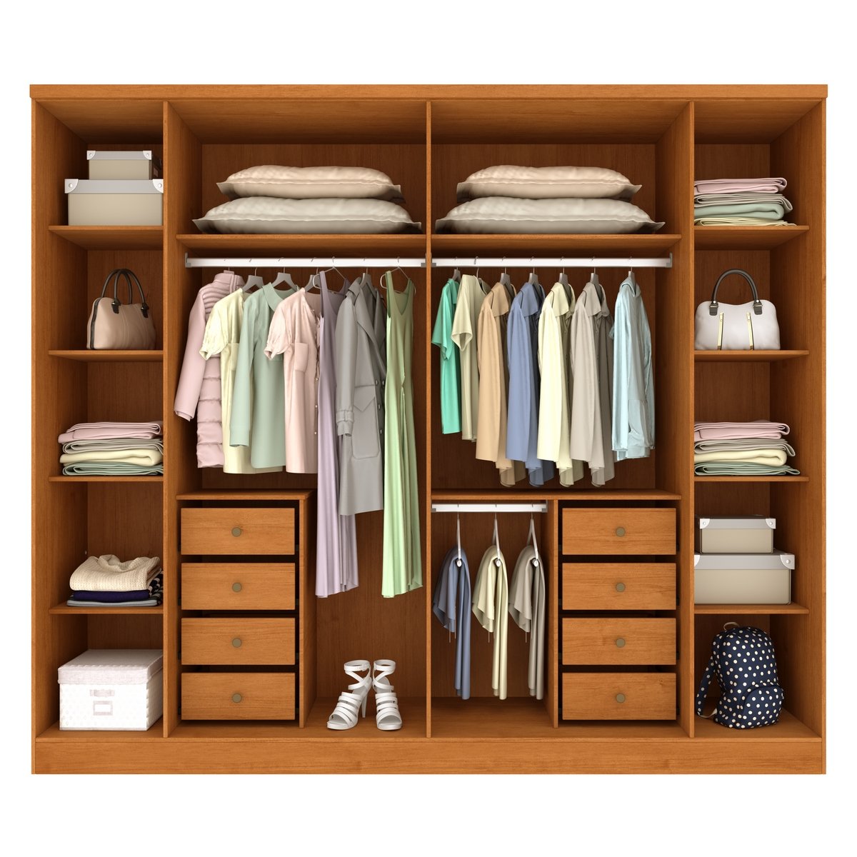 Guarda-Roupa Sevila/Aracena 2,70 m Cinamono/Off White - Tcil - Imagem 3