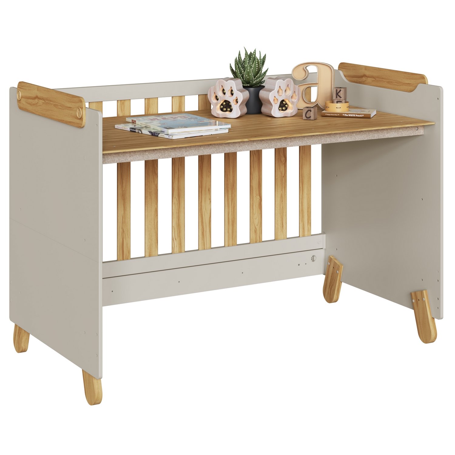 Berço Americano Pingo Off White/Amêndoa - PEROBA MÓVEIS - Imagem 2