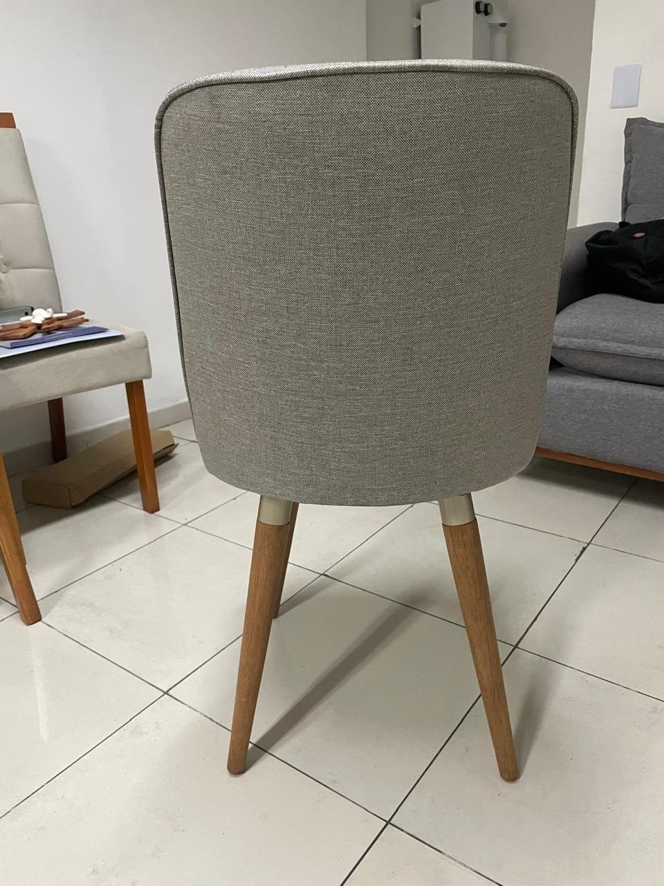 Kit 2 Cadeiras Giratória Dakota M2 (Carbono linked 35) Linho Cinza Grafite - MÓVEIS PROVÍNCIA - Imagem 4