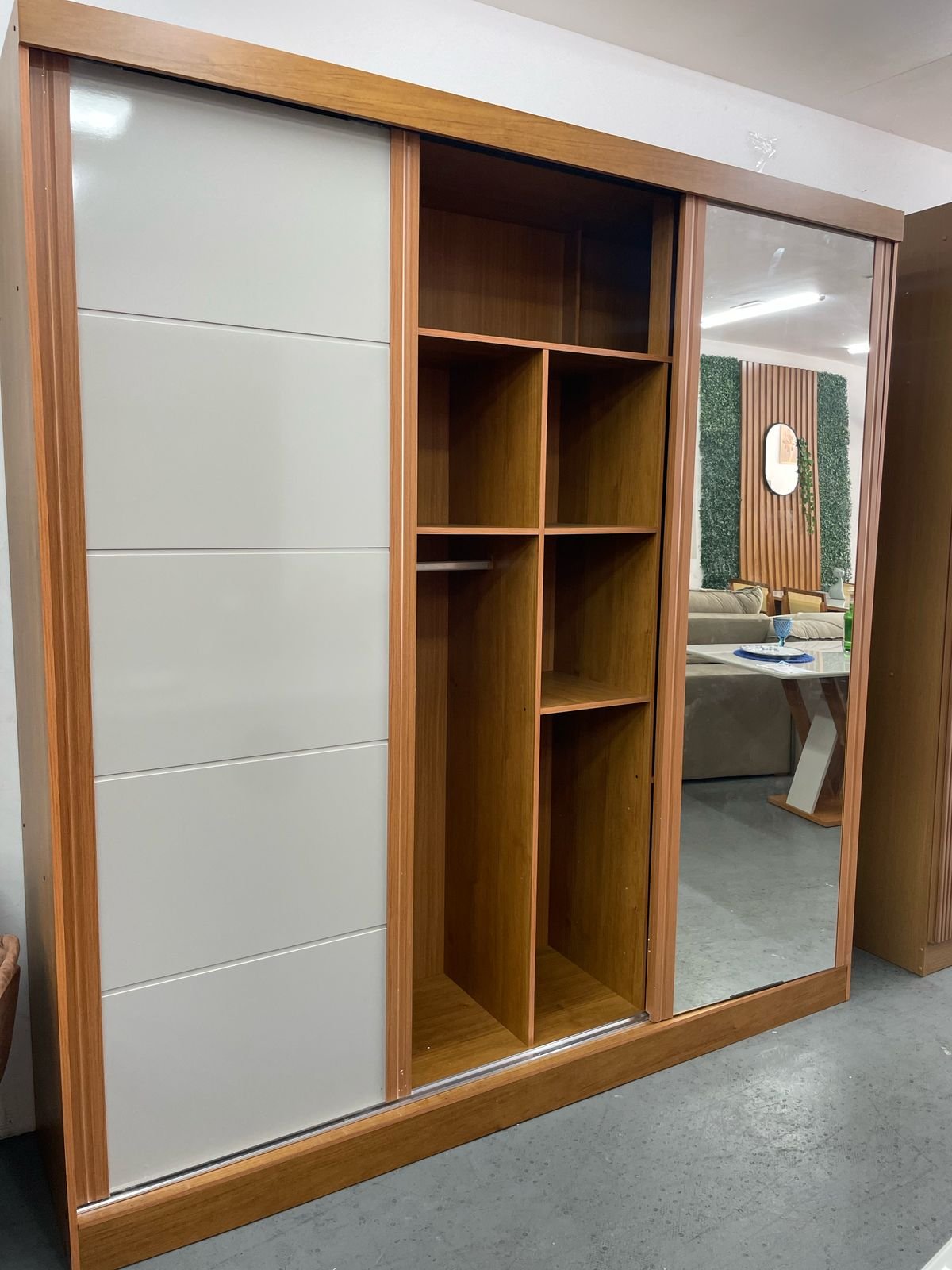 Guarda-Roupa 3 Portas Capri 2,21 m Nature/Off White - BIANCHI - Imagem 3