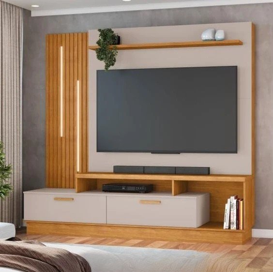 Home até 65" Despertar Cinamono/Off White - JCM MOVELARIA