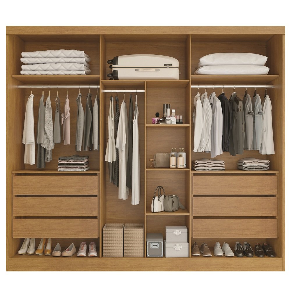 Guarda-Roupa 6 Portas Alvorada 2,70 m Nature/Off White - BIANCHI - Imagem 2