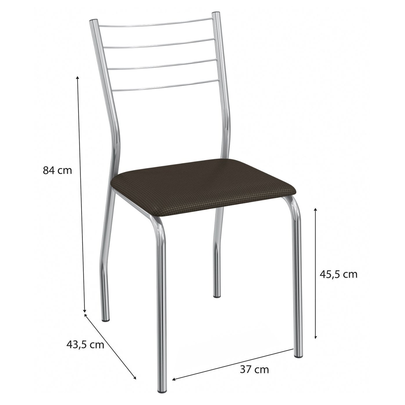 Mesa Creta 0,90 com 4 Cadeiras Malta CMC1078(M088/F090/4C140) Cromado/Canela – KAPPESBERG - Imagem 3