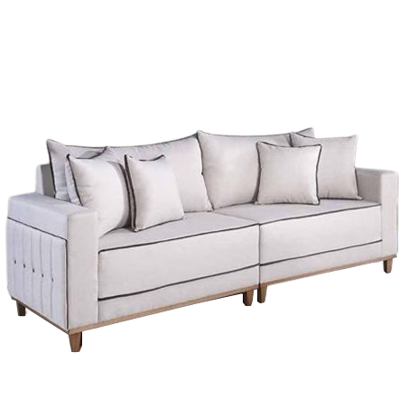 Sofá Living Montes Claros 3048 2,16 m Linho Bege 2119 - LUFER ESTOFADOS - Imagem 5