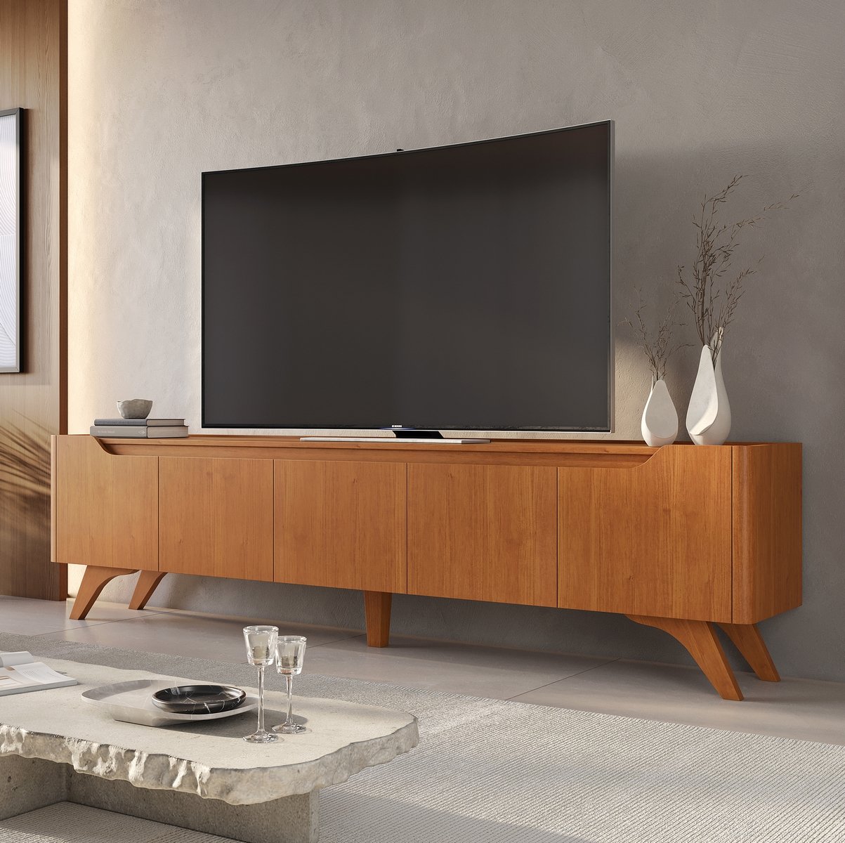 Rack até 75" Atenas 220 Naturale - MAVAULAR