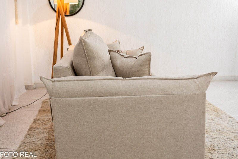 Sofá 3 Lugares Creta Linho Bege 24 Larg. 2.00m - Molas bonnel - Imagem 6