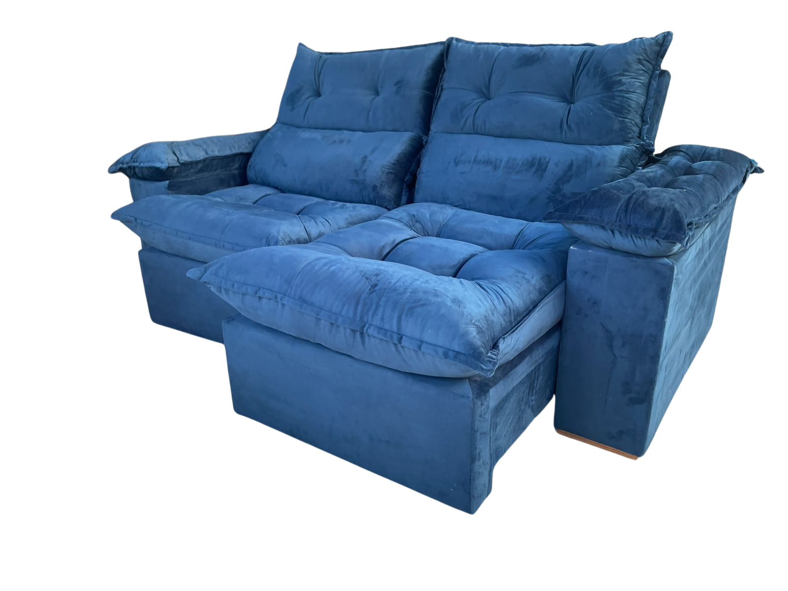 Sofá Retrátil e Reclinável Imperial 2,00 m Veludo Jolie Azul 07 - IMPERIAL DECOR - Imagem 2
