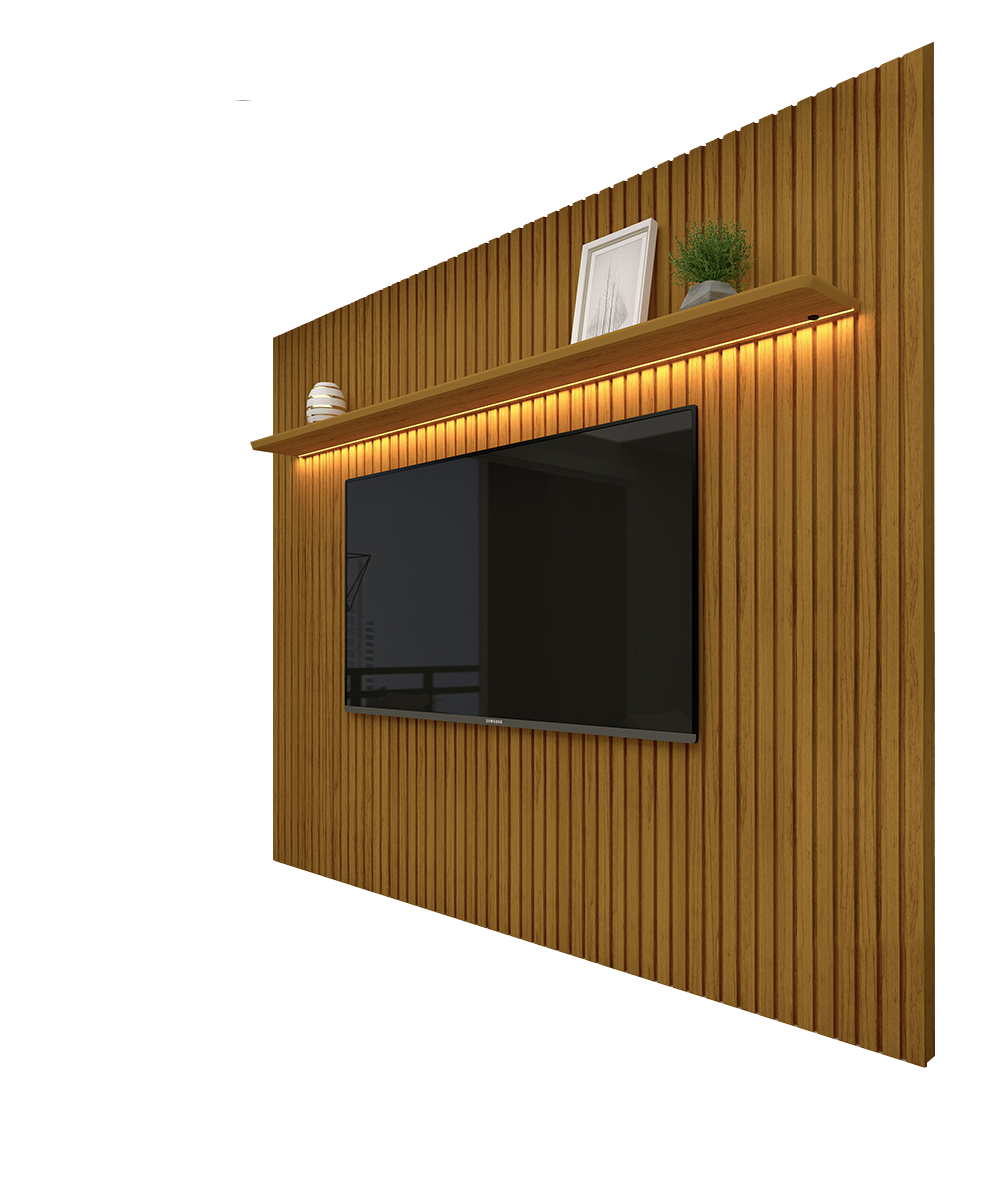 Painel até 85" Nobre Ripado 230 Naturale - GELIUS - Imagem 5