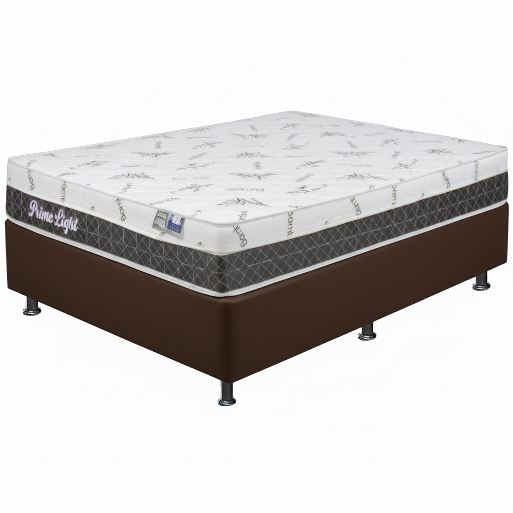 Colchão Casal Prime Light 26 cm D28 + Base Box Simples Corino Marrom – ORTHOPRIME + ALTO NÍVEL CAMAS E COLCHÕES - Imagem 2