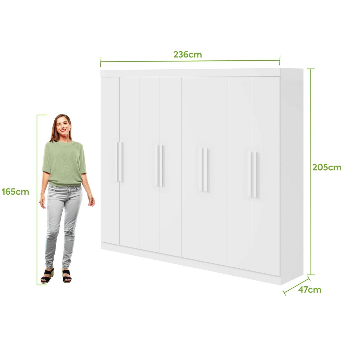 Guarda-Roupa 8 Portas Andara Soft 2,36 m Branco - LOPAS - Imagem 4