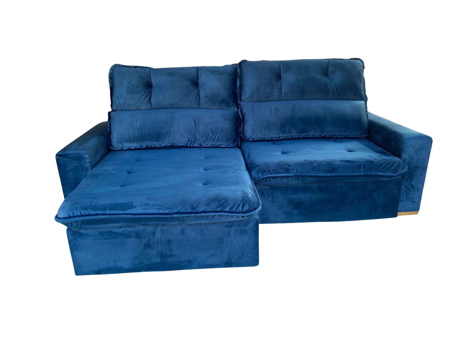 Sofá Retrátil e Reclinável Pequim 2,40 m Azul 404 - KASA COMIGO - Imagem 2