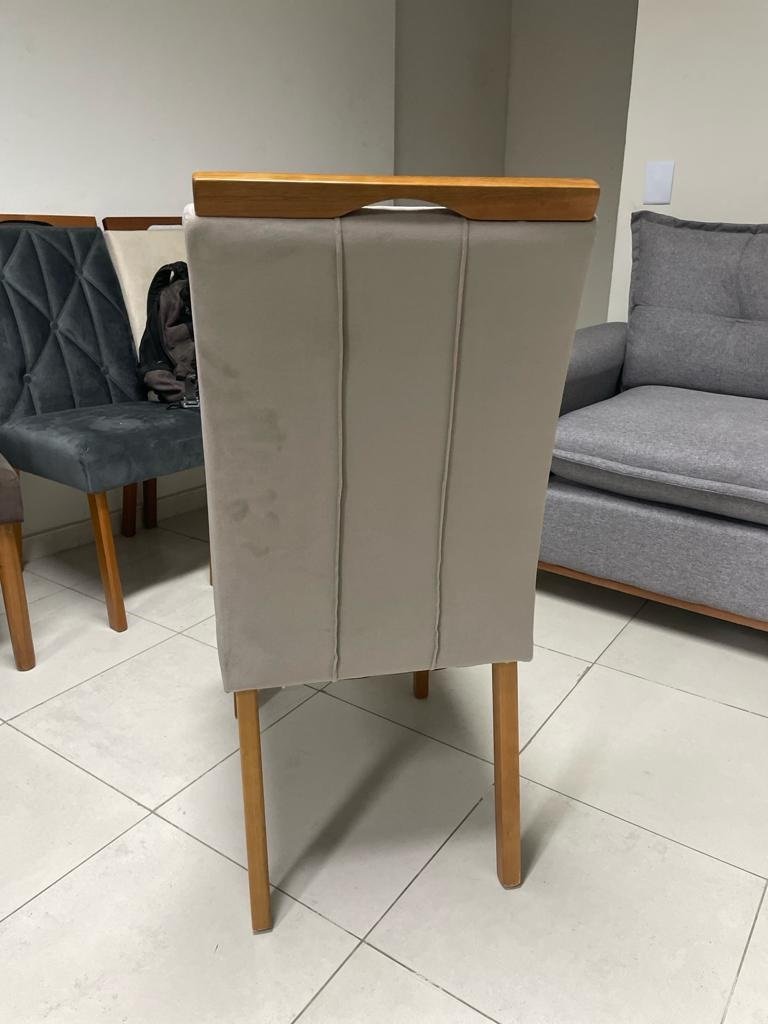 Kit 2 Cadeiras Sophia/Capri Mel/Veludo Bege – WM DECOR - Imagem 4