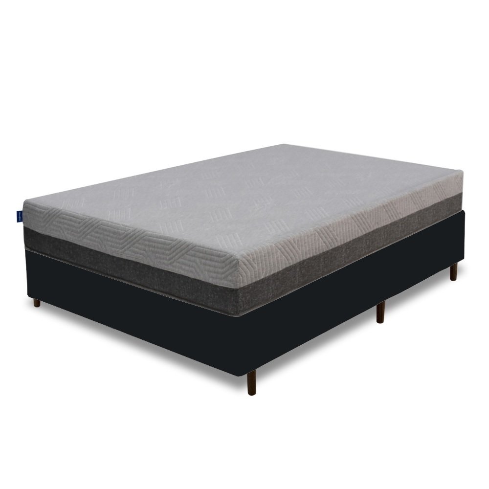 Colchão Casal Fit Visco D28/D40 + Base Box Simples Corino Preto – UMAFLEX + ALTO NÍVEL CAMAS E COLCHÕES - Imagem 3