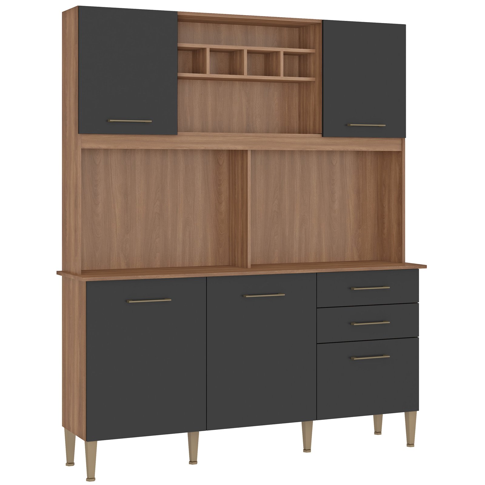 Kit Cozinha Alice/Laura C303 1,62 m Manchester/Grafite - FELLICCI - Imagem 3