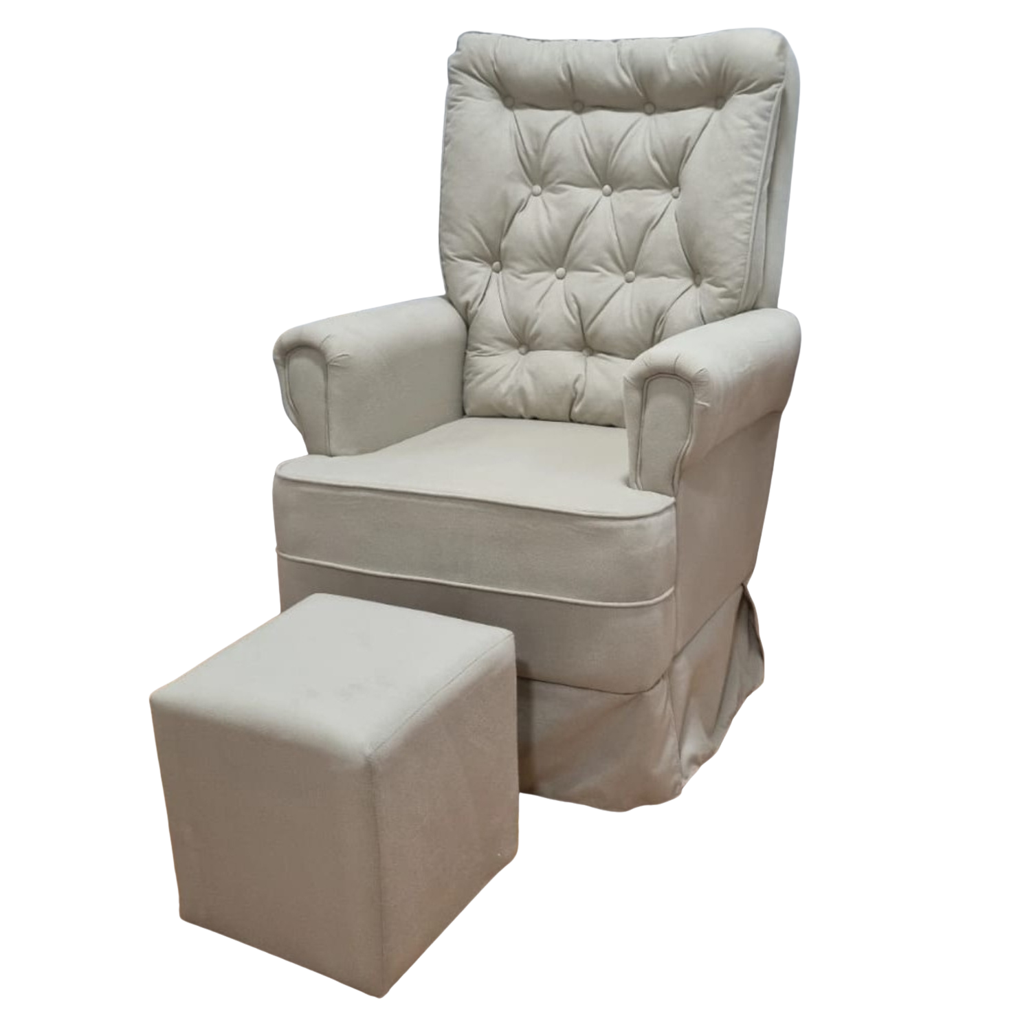 Poltrona Amamentação Marina Veludinho Bege TB902 - BLISS BABY - Imagem 3