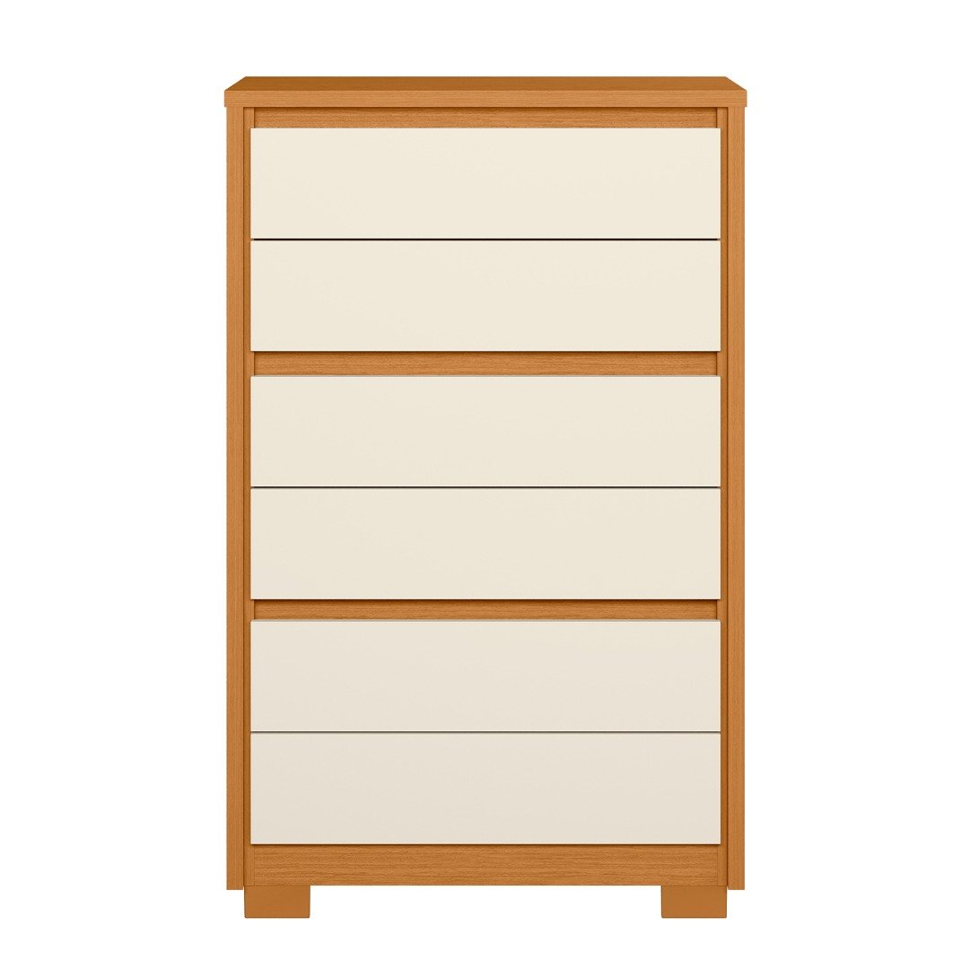 Cômoda 6 Gavetas Unno Cinamono/Off White - MÓVEIS ALBATROZ - Imagem 3