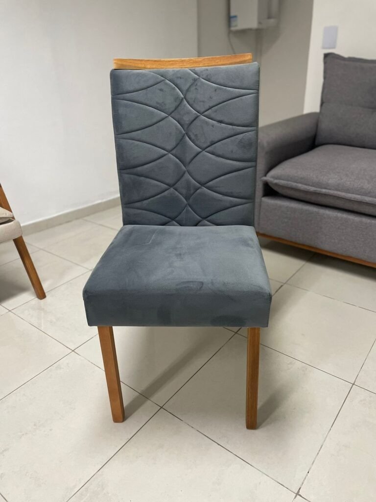 Mesa Salinas/Helô/Los Angeles 90 Cinamomo/Off White com 4 Cadeiras Safira Veludo Cinza Grafite – CEL MÓVEIS + WM DECOR - Imagem 2