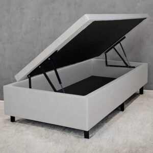 Base Box Solteiro Baú Corino Branco – ALTO NÍVEL CAMAS E COLCHÕES