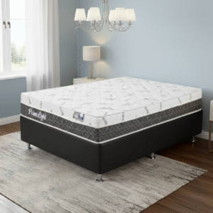Colchão Casal Prime Light 30 cm D28 + Base Box Simples Corino Preto – ORTHOPRIME + ALTO NÍVEL CAMAS E COLCHÕES