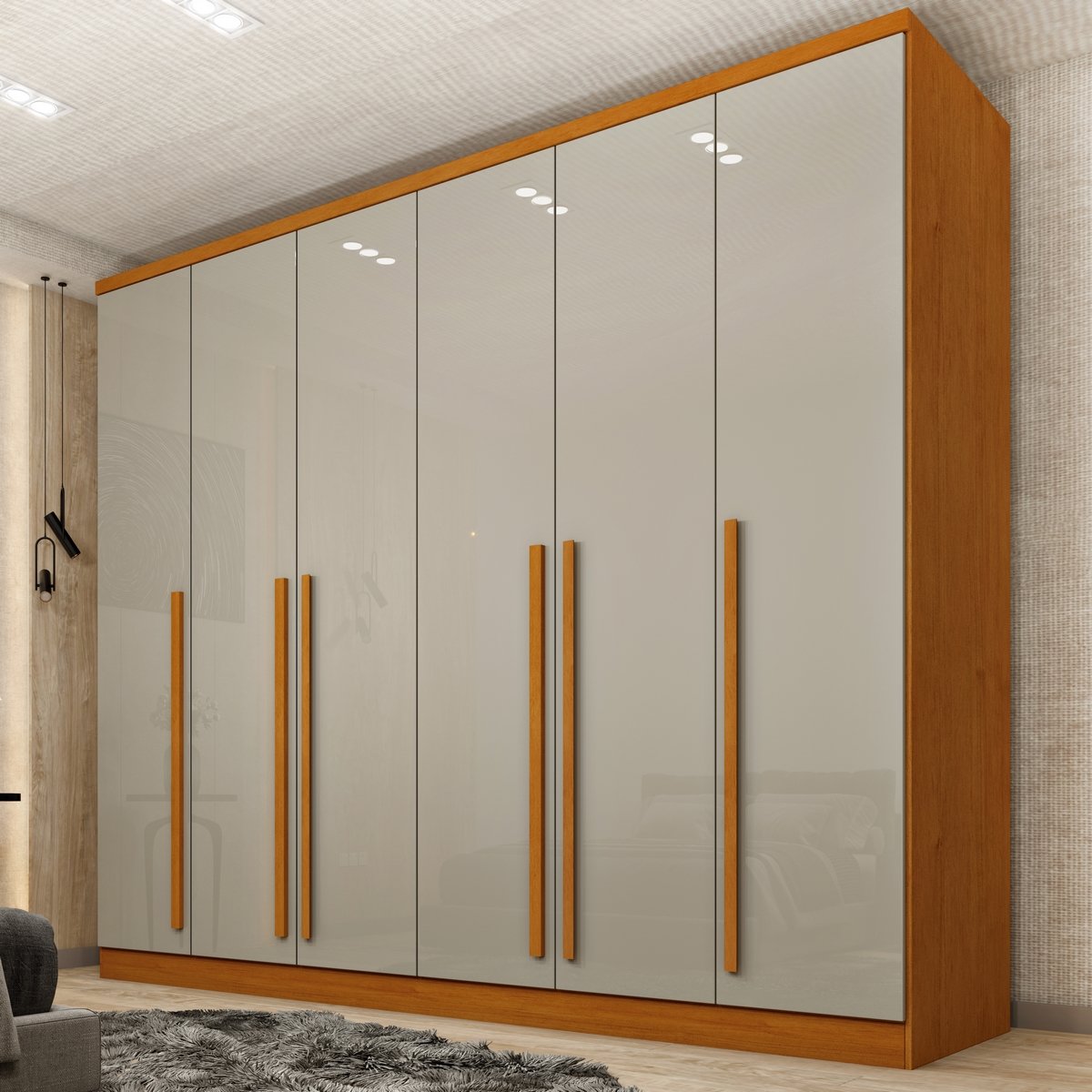 Guarda-Roupa Sevila/Aracena 2,70 m Cinamono/Off White - Tcil