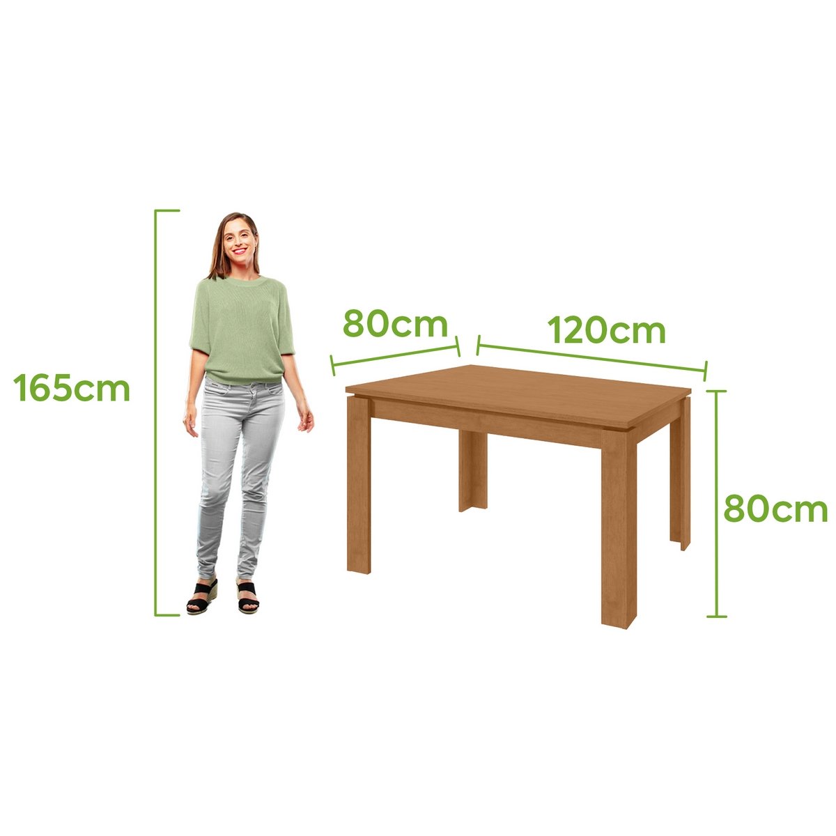 Mesa Athenas 120 Amêndoa Clean - LOPAS - Imagem 3