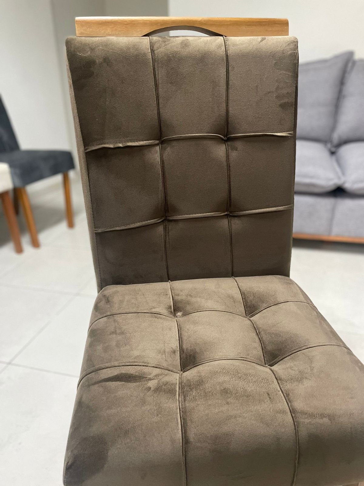 Kit 2 Cadeiras Sophia/Capri Mel/Veludo Marrom – WM DECOR - Imagem 3