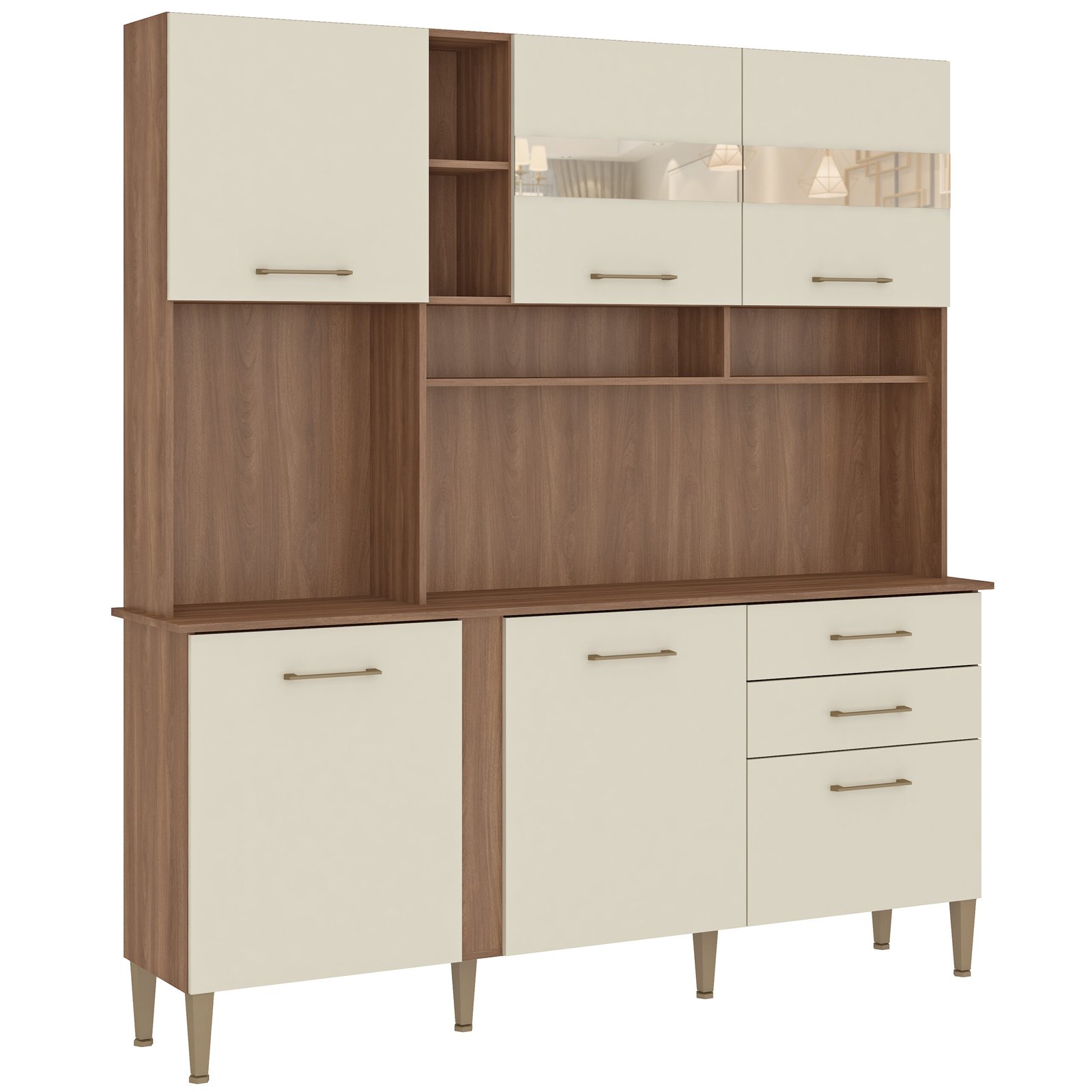 Kit Cozinha Nicole/Helena C304 1,82 m Manchester/Champagne - FELLICCI - Imagem 5