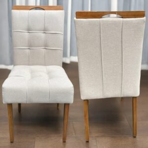 Kit 2 Cadeiras Sophia/Capri  Mel/Linho Bege 200 – WM DECOR