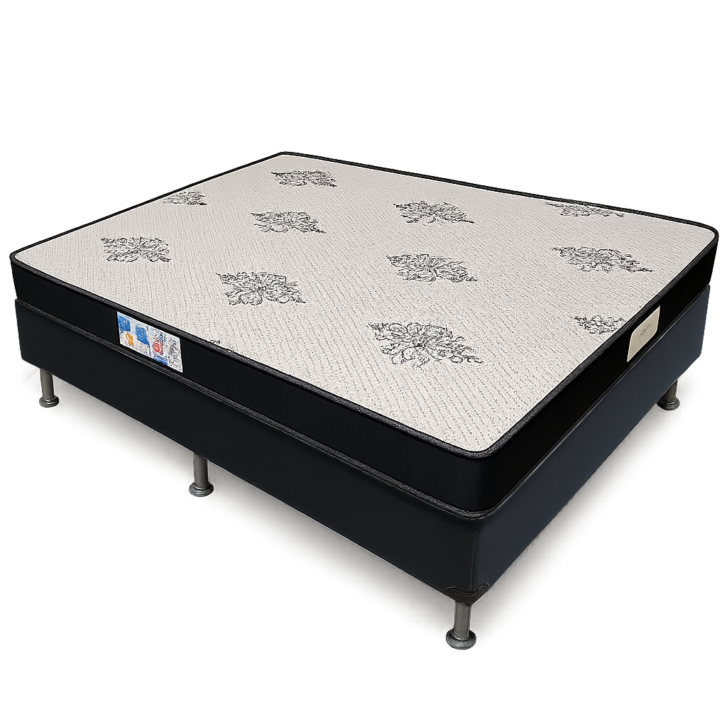 Colchão Casal Light D20 + Base Box Simples Corino Preto – ECOTEC + BIOSTAR - Imagem 2