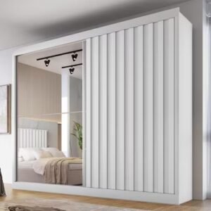 Guarda-Roupa 2 Portas Atlanta 2,06 m Branco Acetinado - MÓVEIS EUROPA