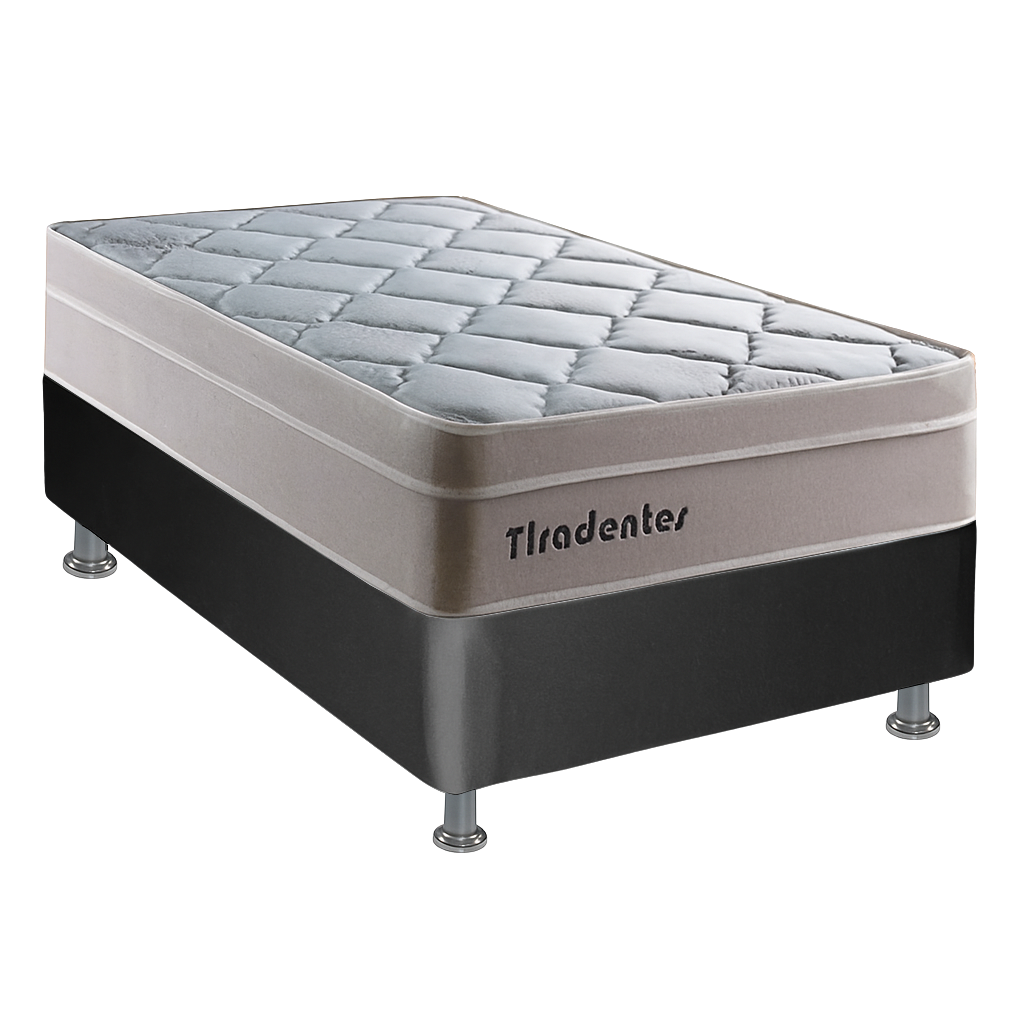 Colchão Solteiro Tiradentes D28 + Base Box Simples Corino Preto – COLCHOMINAS + ALTO NÍVEL CAMAS E COLCHÕES - Imagem 2