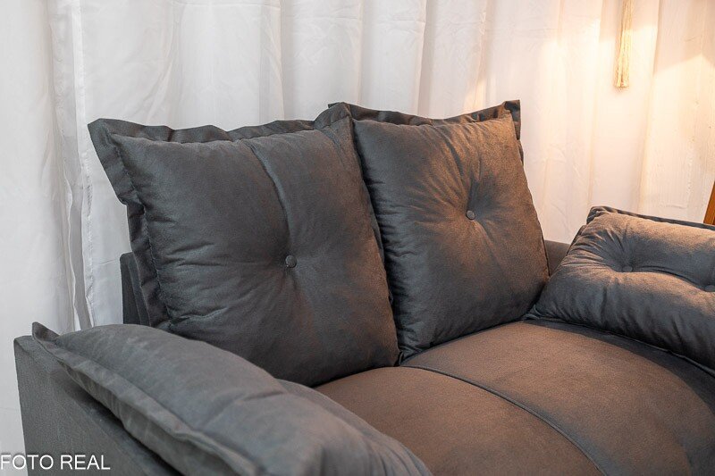 Sofá 3 e 2 lugares Petra Veludinho Cinza 605 - Imagem 5