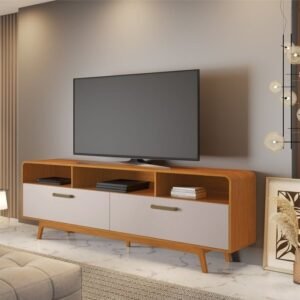 Rack até 70″ Cristal Cinamono/Off White – JCM MOVELARIA