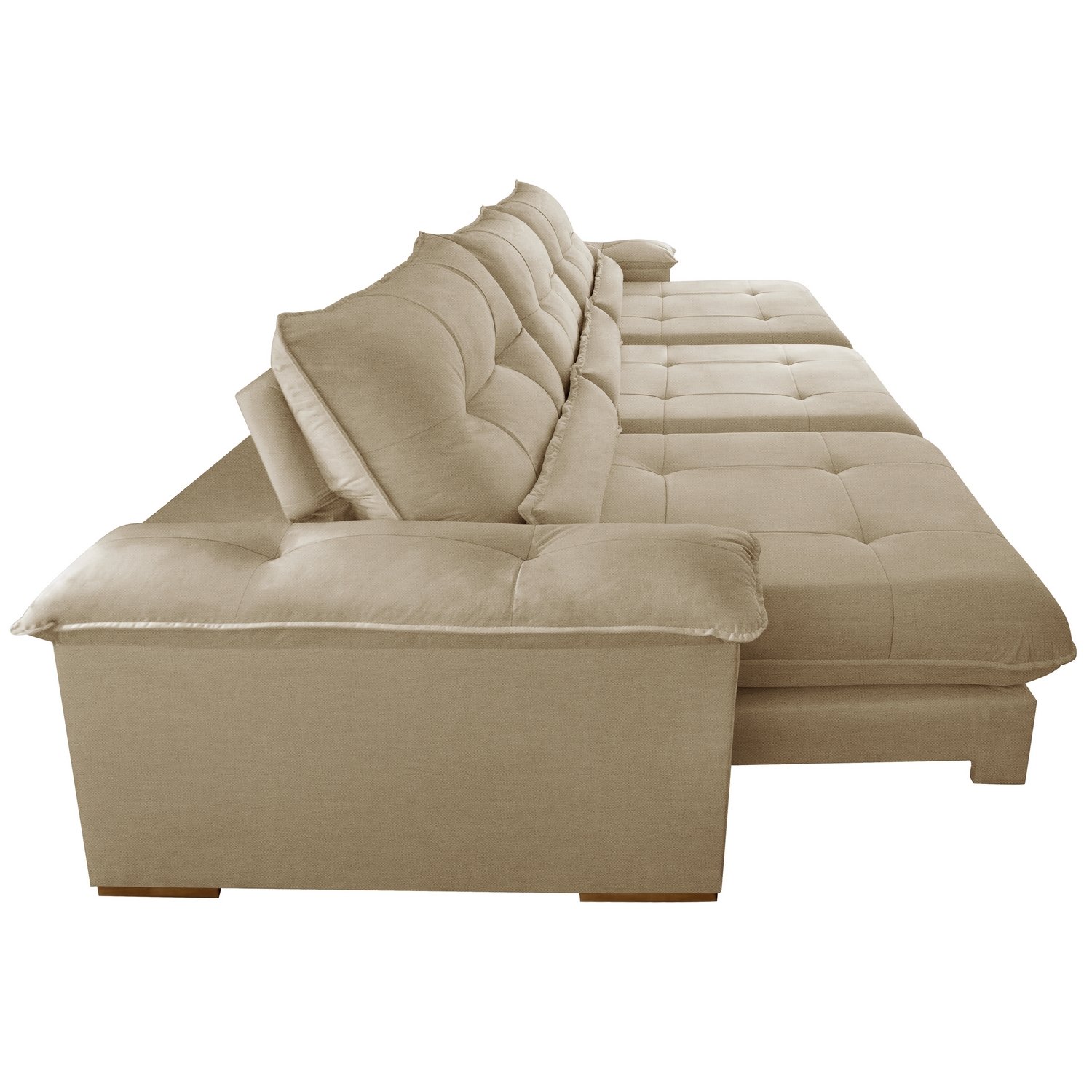 Sofá Retrátil e Reclinável Qatar 3,50 m Linho Bege A227– TREVO ESTOFADOS - Imagem 6