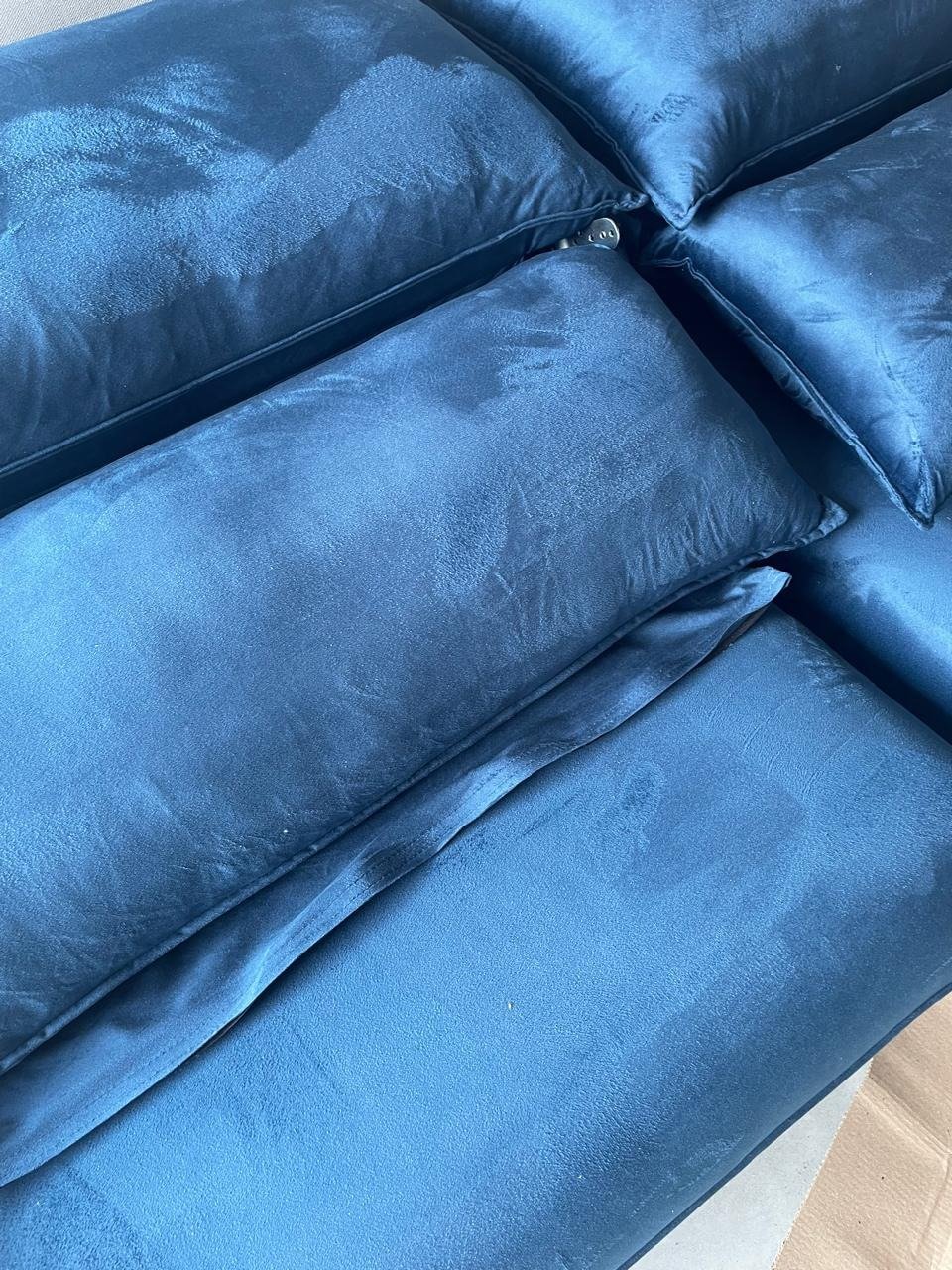 Sofá Retrátil e Reclinável Grazi 2,50 m Veludo Azul 3740 - UNIART ESTOFADOS - Imagem 4