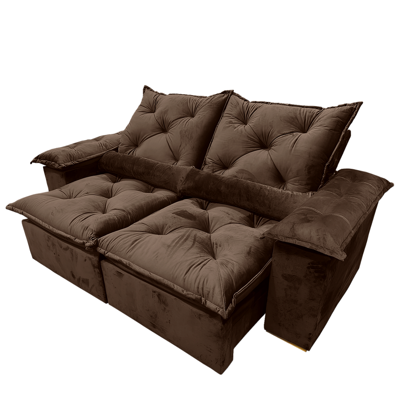 Sofá Retrátil e Reclinável Grécia 2,00 m Marrom - QUINE ESTOFADOS - Imagem 2