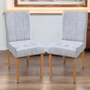 Kit 2 Cadeiras Daniele 05 Imbuia Mel/Bordado 25 Veludo Cinza 148 – CARVALHO DECOR