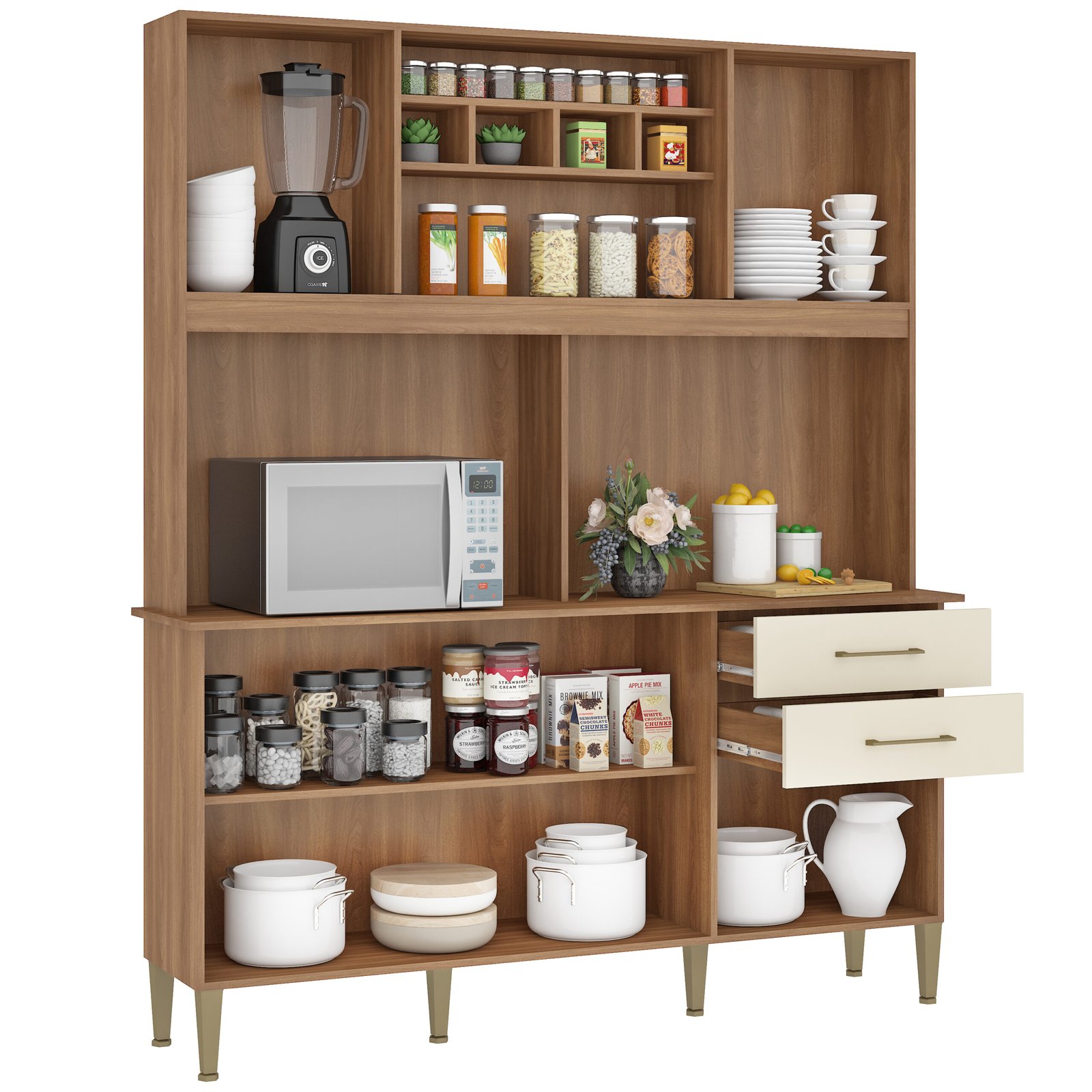 Kit Cozinha Alice/Laura C303 1,62 m Manchester/Champagne - FELLICCI - Imagem 5