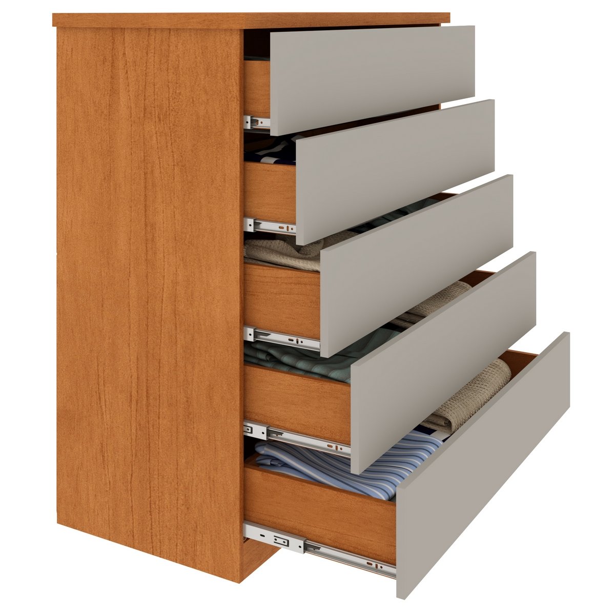 Cômoda 5 Gavetas Premium/Everest Cinamono/Off White - TCIL - Imagem 3