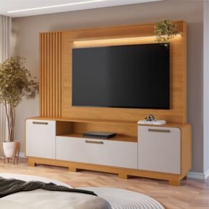 Home até 65" Apego Cinamono/Off White - JCM MOVELARIA