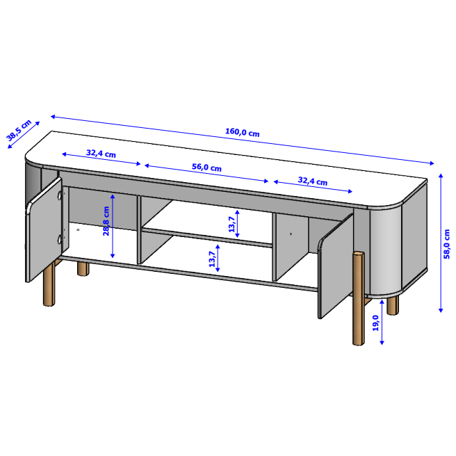 Rack até 65" Camburi Off White - BECHARA - Imagem 3