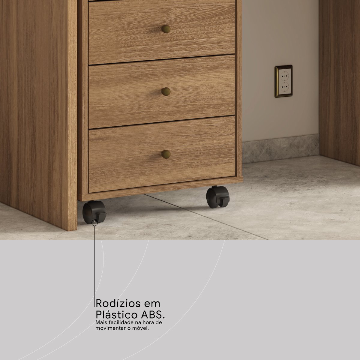 Gaveteiro Office Presence Amêndola Touch – DEMÓBILE - Imagem 6