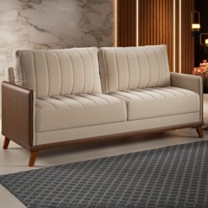 Sofá Living 2,00 m Conceito/Concept Linho Bronze - VIERO MÓVEIS