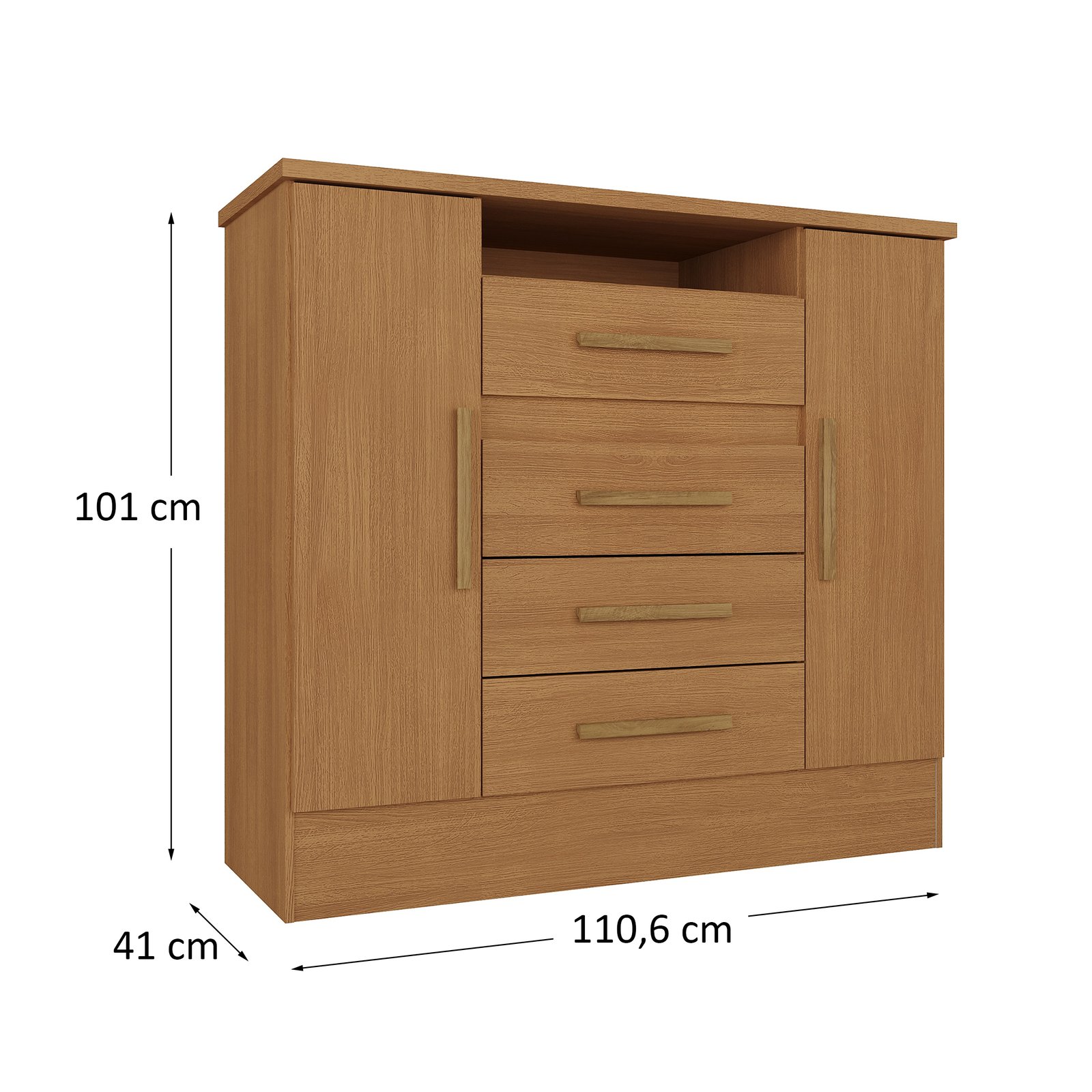 Cômoda 4 Gavetas e 2 Sapateiras Laguna 50CO2430 Cinamomo - RODIAL MÓVEIS - Imagem 3